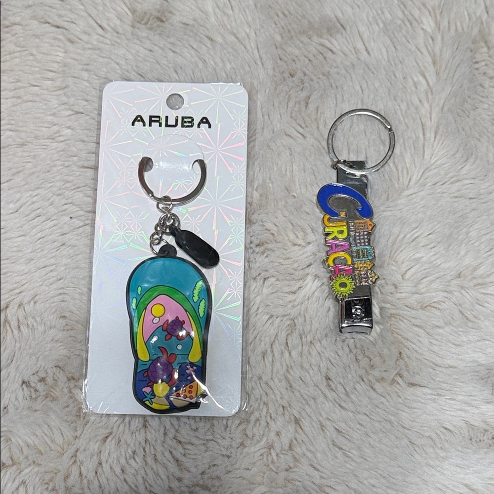 Aruba Flip Flop and Curacao Keychains